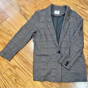 Old Navy Blazer-Black & White Houndstooth/Plaid, Size Large